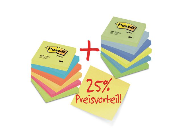 Notes POST-IT neon 76x76mm gul